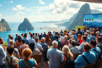Imagem da conferência sobre ciência oceânica e desenvolvimento sustentável, onde se discutem soluções para oceanos mais saudáveis.
