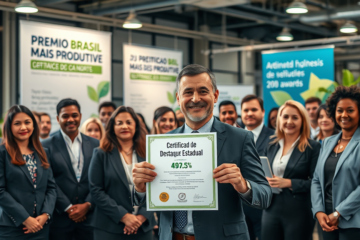 Imagem do Prêmio Brasil Mais Produtivo destacando indústrias que aumentam eficiência energética e sustentabilidade.